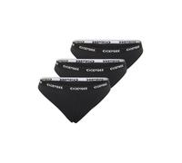 Tanga CHIEMSEE, Damen, Gr. XL (46/48), schwarz, schwarz, 95% Baumwolle, 5% Elasthan, unifarben, eng, Unterhosen Tanga, - in vorteilhaftem 3er Pack (14177901-XL) schwarz, schwarz