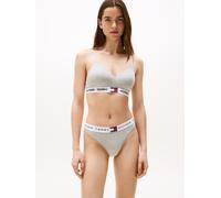 Tanga "CLASSIC THONG", Damen, Gr. L (40), grau (light grau), Jersey, Obermaterial: 90% Baumwolle, 10% Elasthan, TOMMY HILFIGER UNDERWEAR, kontrastfarbene Details, meliert, körpernah, Unterhosen Tanga,