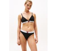 Tanga "CLASSIC THONG", Damen, Gr. XL (42), schwarz, Jersey, Obermaterial: 90% Baumwolle, 10% Elasthan, TOMMY HILFIGER UNDERWEAR, kontrastfarbene Details, körpernah, Unterhosen Tanga, mit Logobund, Str