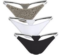 Tanga, Damen, Gr. XL (42), schwarz, classic weiß, animal mirror, Jersey, Obermaterial: 90% Baumwolle, 10% Elasthan, CALVIN KLEIN UNDERWEAR, unifarben, körpernah, Unterhosen Tanga, Körpernahe Passform