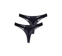 Tanga DORINA "Sonia", Damen, Gr. S, schwarz (schwarz, schwarz), Obermaterial: 76% Polyamid, 24% Elasthan, Unterhosen Tanga (64988909-S) schwarz, schwarz
