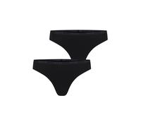 FALKE Damen Tanga Daily Comfort – 2er-Pack, atmungsaktiv Baumwolle, schnelltrocknend, Schwarz L