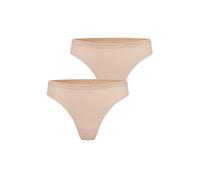 FALKE Damen Daily Comfort 2-Pack W TH Baumwolle atmungsaktiv 2 Stück Tangahöschen, Beige (Vale 4016), M (2er Pack)
