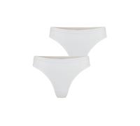FALKE Damen Daily Comfort 2-Pack W TH Baumwolle atmungsaktiv 2 Stück Tangahöschen, Weiß (White 2000), XL (2er Pack)
