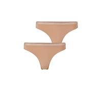 FALKE Damen Daily Comfort 2-Pack W TH Baumwolle atmungsaktiv 2 Stück Tangahöschen, Braun (Camel 4220), XS (2er Pack)
