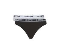 Tanga G-STAR "OBSIDIAN, 2 PACK THONGS", Damen, Gr. L, 2 Stk., schwarz, light grau marl, Jersey, Obermaterial: 95% Baumwolle, 5% Elasthan, unifarben, eng, Unterhosen Tanga, mit Logobund (74038865-L)