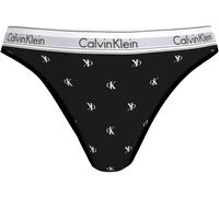 Tanga "HIGH LEG TANGA", Damen, Gr. M (38), diamond logo schwarz, Jersey, Obermaterial: 53% Baumwolle, 35% Modal, 12% Elasthan, CALVIN KLEIN UNDERWEAR, gemustert, körpernah, Unterhosen Tanga, Körpernah