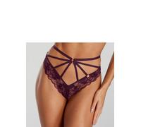 Tanga JETTE, Damen, Gr. 32/34, lila (aubergine), Microtouch, Obermaterial: 90% Polyamid, 10% Elasthan, figurbetont, Unterhosen, mit aufregendem Bänder-Design (50779958-32) aubergine