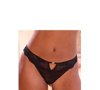 Tanga LASCANA, Damen, Gr. 40/42, blau (schwarz), Spitze, Obermaterial: 88% Polyamid, 12% Elasthan, Unterhosen Tanga, rundum aus Spitze mit sexy Cut-Out (21206510-40) schwarz