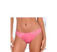 Tanga LASCANA "Flora", Damen, Gr. 40/42, pink, Spitze, Obermaterial: 89% Polyamid, 11% Elasthan, Unterhosen Tanga, hinten aus leicht transparenter Spitze (79060509-40) pink