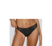 Tanga LASCANA "Flora", Damen, Gr. 48/50, schwarz, Spitze, Obermaterial: 89% Polyamid, 11% Elasthan, Unterhosen Tanga, hinten aus leicht transparenter Spitze (47446649-48) schwarz