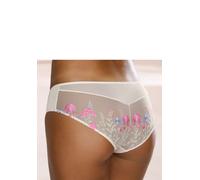 Tanga LASCANA, Damen, Gr. 36/38, puder, bunt, Microtouch, Netz, Obermaterial: 73% Polyamid, 20% Polyester, 7% Elasthan, Unterhosen, mit blumiger Stickereispitze (26746668-36) puder, bunt