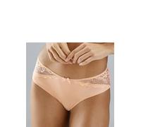 Tanga LASCANA "Vittoria", Damen, Gr. 36/38, rot (lachs), Obermaterial: 84% Polyamid (TACTEL), 16% Elasthan (LYCRA), körpernah, Unterhosen Tanga, mit Spitzeneinsätzen (25950751-36) lachs