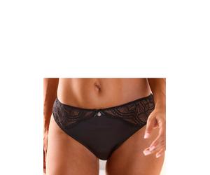 Tanga NUANCE BY LASCANA "Vivianna", Damen, Gr. 36/38, schwarz, Microfaser, Obermaterial: 88% Polyamid, 12% Elasthan, figurbetont, Unterhosen Tanga, mit feinen Spitzen-Details (30710355-36) schwarz