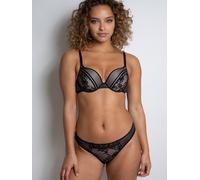 Tanga PASSIONATA "OLIVIA", Damen, Gr. 36, schwarz (noir), Spitze, Obermaterial: 100% Polyamid, körpernah, Unterhosen Tanga, Netz-Spitze, feminin, Stickerei, elastisch (14006048-36) noir