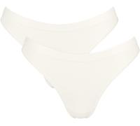 Tanga SLOGGI "GO Sense", Damen, Gr. L, weiß (silk weiß), Single Jersey, Obermaterial: 88% Modal, 12% Elasthan, figurbetont, Unterhosen, Modalmix, nahtlos, flacher Saum, elastisch, weich (41132669-L) s