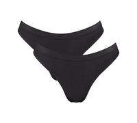 Tanga SLOGGI "GO Sense", Damen, Gr. S, schwarz, Single Jersey, Obermaterial: 88% Modal, 12% Elasthan, figurbetont, Unterhosen Tanga, Modalmix, nahtlos, flacher Saum, elastisch, weich (69048152-S) schw