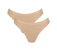 Tanga SLOGGI "GO Sense", Damen, Gr. XL, beige (peanut butter), Single Jersey, Obermaterial: 88% Modal, 12% Elasthan, figurbetont, Unterhosen Tanga, Modalmix, nahtlos, flacher Saum, elastisch, weich (9