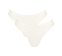 Tanga SLOGGI "GO Sense", Damen, Gr. XL, Single Jersey, weiß (silk weiß), Single Jersey, Obermaterial: 88% Modal, 12% Elasthan, figurbetont, Unterhosen Tanga, Modalmix, nahtlos, flacher Saum, elastisch