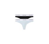 Tanga "THONG 2PK", Damen, Gr. S (36), schwarz-weiß (schwarz, plein air), Jersey, Obermaterial: 53% Baumwolle, 35% Modal, 12% Elasthan, CALVIN KLEIN UNDERWEAR, körpernah, Unterhosen Tanga, Körpernahe P