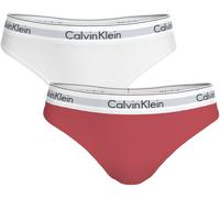 Tanga "THONG 2PK", Damen, Gr. XS (34), weiß, cradle pink, Jersey, Obermaterial: 53% Baumwolle, 35% Modal, 12% Elasthan, CALVIN KLEIN UNDERWEAR, unifarben, körpernah, Unterhosen Tanga, Körpernahe Passf