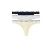 Tanga "THONG 3PK", Damen, Gr. L (40), bunt (shoreline, snow heather, pear sorbe), Jersey, Obermaterial: 90% Baumwolle, 10% Elasthan, CALVIN KLEIN UNDERWEAR, unifarben, körpernah, Unterhosen Tanga, Kör
