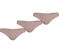 Tanga "THONG 3PK", Damen, Gr. L (40), rosa (subdued with ivory logo (3)), Jersey, Obermaterial: 73% Polyamid, 27% Elasthan, CALVIN KLEIN UNDERWEAR, unifarben, körpernah, Unterhosen Tanga, mit Logo-Sch