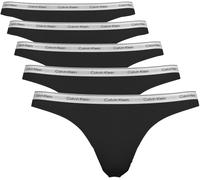 Tanga "THONG 5 PK", Damen, Gr. XS (34), schwarz, CALVIN KLEIN UNDERWEAR, Unterhosen Tanga, Körpernahe Passform (79453232-XS) schwarz