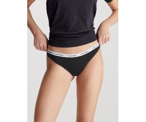 Tanga "THONG (LOW-RISE)", Damen, Gr. XXXL (48), schwarz, Jersey, Obermaterial: 90% Baumwolle, 10% Elasthan, CALVIN KLEIN UNDERWEAR, unifarben, körpernah, Unterhosen Tanga, mit Logobund (84947406-XXXL)