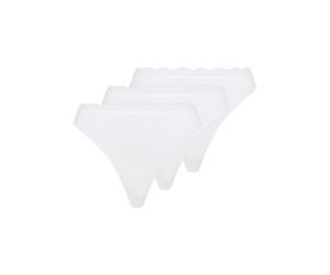 Tanga YSABEL MORA "BASIC COLLECTION COTTON WITH LACE", Damen, Gr. M, weiß, Obermaterial: 95% Baumwolle, 5% Elasthan, unifarben, Unterhosen Tanga, nicht nur bequem, sondern auch romantische Spitzendeta