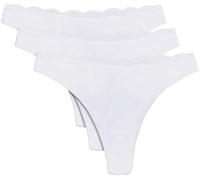 Tanga YSABEL MORA "BASIC COLLECTION COTTON WITH LACE", Damen, Gr. S, weiß, Obermaterial: 95% Baumwolle, 5% Elasthan, unifarben, Unterhosen Tanga, nicht nur bequem, sondern auch romantische Spitzendeta