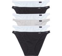 Tangaslip BONPRIX "Tanga Slip (6er Pack)", Damen, Gr. 40/42 (M), 6 Stk., schwarz (schwarz, weiß, grau, beige), Obermaterial: 95% Baumwolle, 5% Elasthan, Unterhosen, Tanga Slip (6er Pack) (96179120-40)