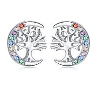 TANGPOET Baum des Lebens Ohrringe für Frauen 925 Sterling Silber Lebensbaum Ohrstecker Schmuck Valentinstag Geschenke für Ihre Mädchen Freundin Damen Mutter