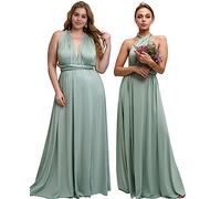 Taniri Infinity Kleider für Brautjungfern - Umstandskleid - Weihnachtskleid für Frauen - Brautjungfernkleid für Hochzeit, Silber-Salbei, Einheitsgröße Mehr