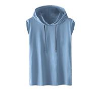 Tank T-Shirts für Herren mit Kapuze Sommer Tank Top Ärmellos Hoodie Sportlich Unterhemd Casual Kapuzenshirt Einfarbig Sweatshirt Oversize Hoody Männer Shirts Baumwolle Kapuzenpullover