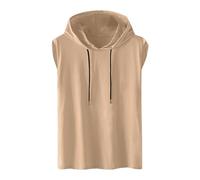 Tank T-Shirts für Herren mit Kapuze Sommer Tank Top Ärmellos Hoodie Sportlich Unterhemd Casual Kapuzenshirt Einfarbig Sweatshirt Oversize Hoody Männer Shirts Baumwolle Kapuzenpullover