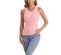 Tank Top Damen Ärmellos Weste Mit Rundhalsausschnitt Für Damen Sommermode Lässiges Oberteil Tanktop Sommeroberteil Ärmellose Bluse Tops Shirt Oversize Sommer Blusentop Oberteile Große Größen Rosa L