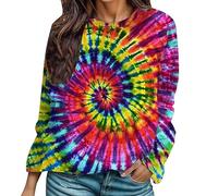 Tank Top Damen Ärmellose Sommer,Bunt Batik mit O Ausschnitt Tie Dye Regenbogen Print Tanktop T-Shirts Bluse T Shirt Oberteile T-Shirt Tee Tops Pullover Hemd Elegante Casual Locker (A2-Green, XXL)