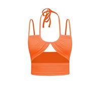 Tank Top Damen Crop Top Sexy ärmellos Tanktop Basic Shirt Tops Neckholder Cropped Oberteil Cut Out Strassenmode Camisole Weste Soft Unterhemd Party für Mädchen Frauen