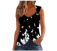 Tank Top Damen Elegant Blusetops Ärmellose Lässig Sommer Kurz Frauen Trägertop Damentop Croptops Bedruckte Neckholder Tops mit Rundhalsausschnitt Westen Damen Oberteile