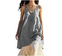 Tank Top Damen Musselin, Pullover Longtop Weiche Trägershirt Elegant Summer Oberteil Casual V-Ausschnitt Ärmellose Hemd Baumwolle Basic Tanktop Übergrößen Trägertop Einfarbig Leichte Locker Tops