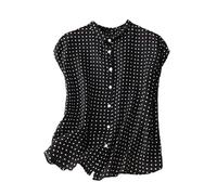 Tank Top Damen Sommer, Ärmellose Bluse Damen Elegant Shirt Tunika Oberteil, Einreihiger Top Baumwolle Blusenshirt Mit Rollkragen Bluse Sexy Ärmellos Tunika Bedrucktes Tanktop Y2K Tshirt Tops