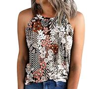 Tank Top Damen Sommer Ärmelloses Rundhals Sport Tshirt Boho Top Oberteile Luftig Schwarze Damentop Ausgefallene Lässige Elegant Baumwolle Trägershirt Blusentop Tanktops Frauen Tank Top