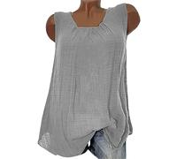 Tank Top Damen Sommer -Chiffon Blusentops Damen Ärmelloses -Oberteile Damen Sexy Ruched Einfarbig Bluse Lässig Locker T-Shirt Tunika Große Größen Weste Basic Tops Teenager Mädchen Tanktops Frauen