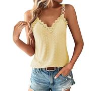 Tank Top Damen Trägershirt - Ärmellose Bluse Damen Sexy Spaghetti T Shirt Summer Ketten Trägertop Spitzen Oberteile Camisole Tunika Blusentop Tanktops & Träger-Tops für Frauen Teenager Mädchen