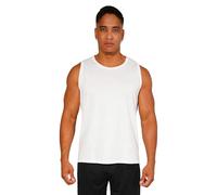Tank Top Herren, Ärmelloses Sommer Shirt aus Reiner Baumwolle-Single Jersey, Sport Muskelshirt, Fitness Trägershirts, Achselshirt - Weiss, Gr. M