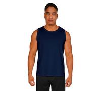 Tank Top Herren, Ärmelloses Sommer Shirt aus Reiner Baumwolle-Single Jersey, Sport Muskelshirt, Fitness Trägershirts, Achselshirt - Navy, Gr. L