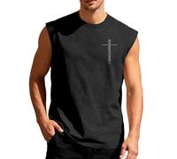 Tank Top Herren Baumwolle Printed Muskelshirt Ärmelloses Shirt Sommer Hawaii Hemd Lockeres Tanktop Washed Sleeveless t-Shirt Ärmelloses Sport Muskelshirt Atmungsaktive Bodybuilding Shirt