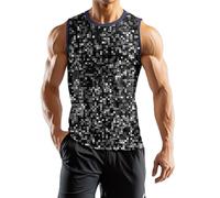 Tank Top Herren Muskelshirts Rundhalsausschnitt Sport T-Shirt mit Palmenmotiv Sommer Ärmellos Unterhemd Atmungsaktiv Muscle Shirts Gym Funktionsshirt Achselshirts Lässig Strand Top(#G Dark Gray,M)