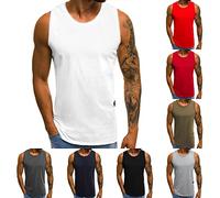 Tank Top Herren Rundhals Einfarbiges Ärmellos Shirts Tailliert Muskelshirts Gym Tank Top Kompressionsshirt Sport Tshirts Funktionsshirt Tactical Shirts Stringer Tank Tops